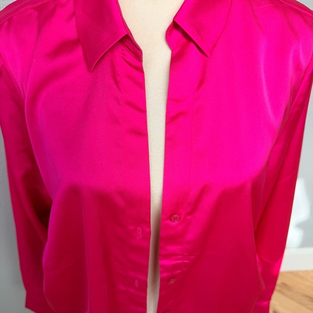 Sanctuary Hot Pink Satin Shirt - Picture 3 of 14